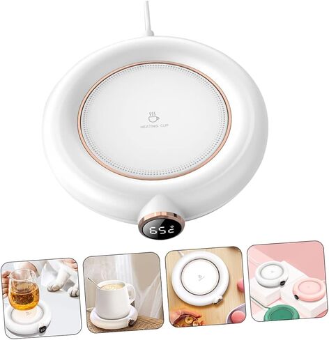 USB Heated Coffee Mug Warmer Adjustable Temperature Settings Electric Heating Coaster for Milk and Coffee Anti-Scald Design for Desk Use in Saudi Arabia