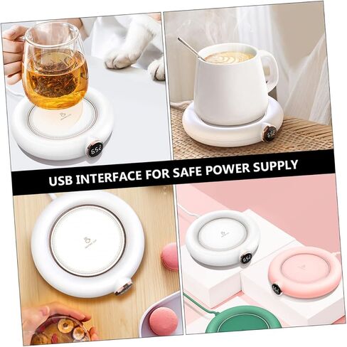 USB Heated Coffee Mug Warmer Adjustable Temperature Settings Electric Heating Coaster for Milk and Coffee Anti-Scald Design for Desk Use in Saudi Arabia