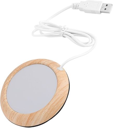 USB Coffee Mug Warmer و Coffee Cucfe Warmer 5V USB ، لمعظم فنجان الفولاذ المقاوم للصدأ ، زجاجة تغذية ، خزف ، خشب الجوز الزجاجي والمعادن ، القدح جهاز الكمبيوتر الخاص بك ، سطح المكتب ، (حبة الجوز الخفيفة) in Kuwait