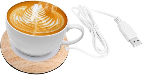 USB Coffee Mug Warmer و Coffee Cucfe Warmer 5V USB ، لمعظم فنجان الفولاذ المقاوم للصدأ ، زجاجة تغذية ، خزف ، خشب الجوز الزجاجي والمعادن ، القدح جهاز الكمبيوتر الخاص بك ، سطح المكتب ، (حبة الجوز الخفيفة) in Kuwait