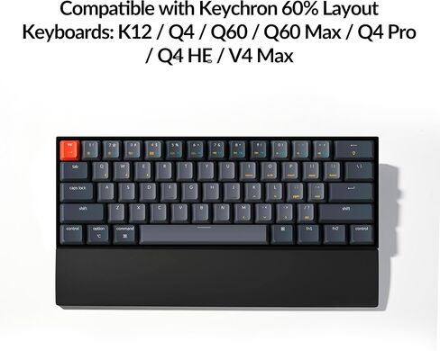 Ergonomic Silicone Wrist Rest for Keychron K12 / Q4 / Q60 / Q60 Max / Q4 Pro / Q4 HE / V4 / V4 Max, 12.04" Honeycomb Non-Slip Palm Rest, 60% Compact Mechanical Keyboard Support with Typing Pain Relief in Saudi Arabia
