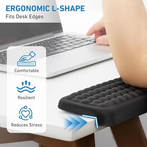 2Pcs Elbow Pad for Desk, L-Shaped Desk EdgeRest withMemory Foam Elbow Support Padding, Desk Edge Non-Slip and Ergonomic Separate Design by KONOVOLY in Saudi Arabia