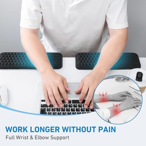 2Pcs Elbow Pad for Desk, L-Shaped Desk EdgeRest withMemory Foam Elbow Support Padding, Desk Edge Non-Slip and Ergonomic Separate Design by KONOVOLY in Saudi Arabia