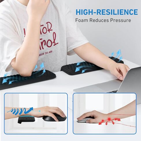 2Pcs Elbow Pad for Desk, L-Shaped Desk EdgeRest withMemory Foam Elbow Support Padding, Desk Edge Non-Slip and Ergonomic Separate Design by KONOVOLY in Saudi Arabia