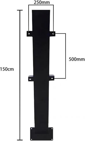 Support Pole for EV Charging Stations，Floor Mounted, Galvanized Steel Material, Height 150cm/59in，for Outdoor use(Red) in Saudi Arabia