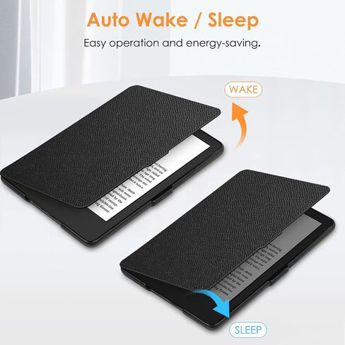 Fintie Case for 6" Kindle 11th Generation 2024/2022 - Black Slim Lightweight Premium PU Leather Cover + Starry Sky Sleeve Stand Cover with Card Slot & Hand Strap, with Auto Sleep/Wake in Saudi Arabia