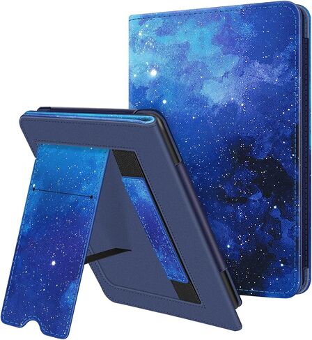 Fintie Case for 6" Kindle 11th Generation 2024/2022 - Black Slim Lightweight Premium PU Leather Cover + Starry Sky Sleeve Stand Cover with Card Slot & Hand Strap, with Auto Sleep/Wake in Saudi Arabia