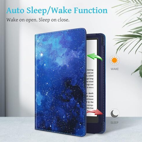 Fintie Case for 6" Kindle 11th Generation 2024/2022 - Black Slim Lightweight Premium PU Leather Cover + Starry Sky Sleeve Stand Cover with Card Slot & Hand Strap, with Auto Sleep/Wake in Saudi Arabia