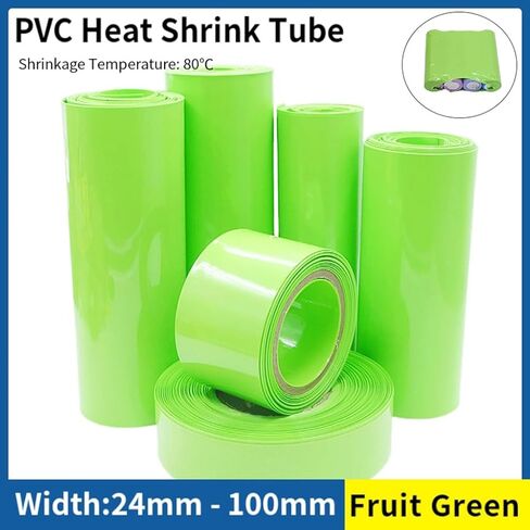 1M PVC Heat Heat Tube Pack ، for Film Film Wrap Case Cable Sleeve Green (عرض 30 مم) in Kuwait