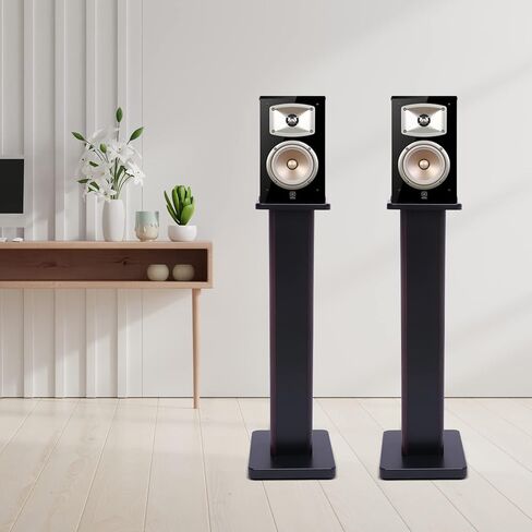 Universal Speaker Stands Pair for Surround Sound, 28" Floor Speaker Stands Bookshelf Speaker Stand Up to 30LBS for Home Theater (Black Walnut) in Saudi Arabia