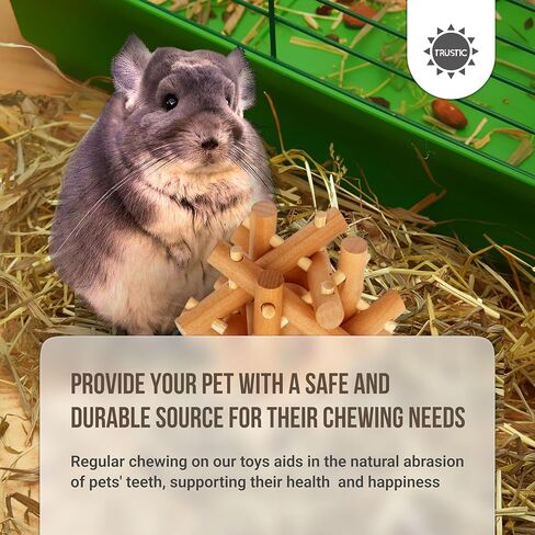 Wooden Chewing Toy for Small Animals, Natural Wood for Rabbit, Guinea Pig, Bunny, Chinchilla (Colored) in Saudi Arabia
