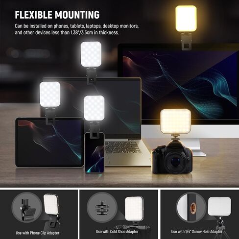 NEWER BASICS Magnetic Selfie Light متوافق مع Magsafe iPhone ، مقطع على الهاتف ملء الإضاءة مع تنظيف قطعة قماش لمؤتمر الفيديو كمبيوتر الكمبيوتر المحمول تسجيل التكافؤ تكبير ، BL48B in Kuwait