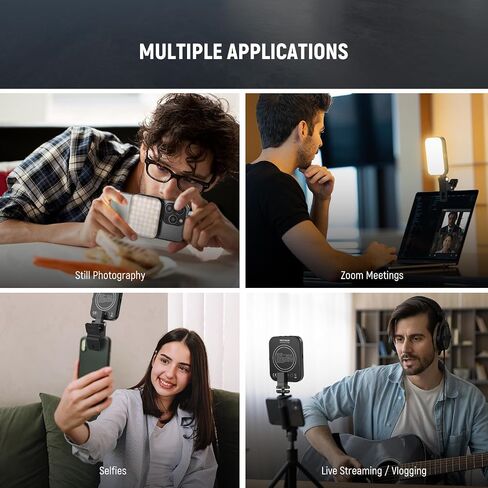 NEWER BASICS Magnetic Selfie Light متوافق مع Magsafe iPhone ، مقطع على الهاتف ملء الإضاءة مع تنظيف قطعة قماش لمؤتمر الفيديو كمبيوتر الكمبيوتر المحمول تسجيل التكافؤ تكبير ، BL48B in Kuwait