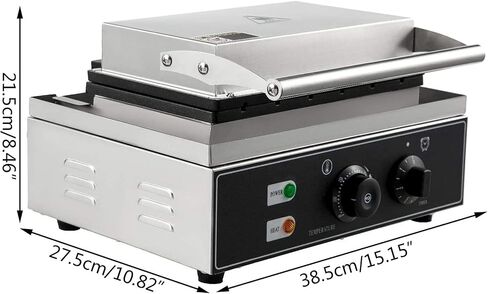 1550W 10 شبكات آلة صانع وافل البلجيكية مع درجة الحرارة والتحكم في الوقت 122-572 ℉ ، 0-5 دقائق ، فطائر الفطائر التجارية غير الهاوية الحديد مع 10 قوالب ، in Kuwait
