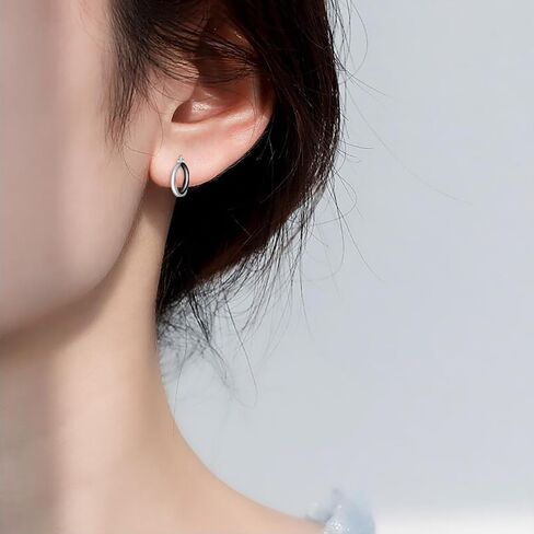 PHNIBIRD Gold and Silver Earrings for Women X Shape Two Tone Earrings Rings Minimalist Small Cross Hoop Earrings in Kuwait