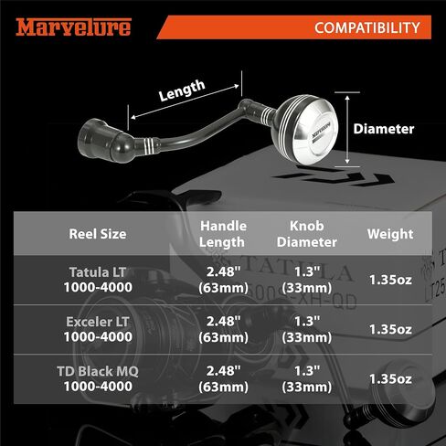 Power Handle Compatible for Daiwa Fuego LT, Ballistic LT, Tatula LT, Exceler LT 1000-4000 Spinning Reel Replacement Handle in Kuwait