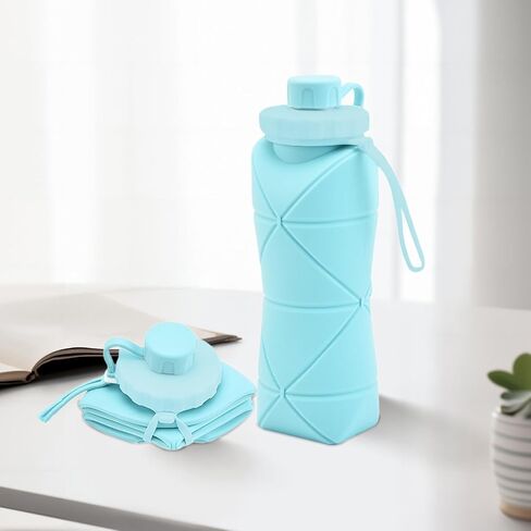1 Pcs Folding Water Bottle - Collapsible, Leakproof Silicone, BPA Free for Travel & Gym in Saudi Arabia
