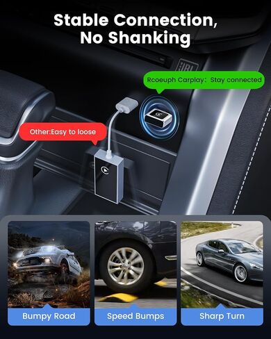 محول CarPlay اللاسلكي لـ Apple iPhone ، يحولون سلكية إلى مجموعة Carplay Mini WiRely مع محول USB-C إلى USB-A للسيارات من 2016 و IOS 10+ (Silver) in Saudi Arabia
