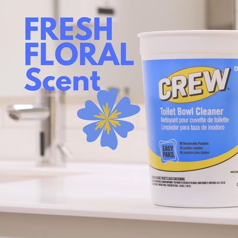 CREW Diversey Easy Paks منظف المراحيض، رائحة الزهور المنعشة، عبوة 0.5 أونصة، 90 عبوة/حوض، 2 حوض/كرتون in Kuwait