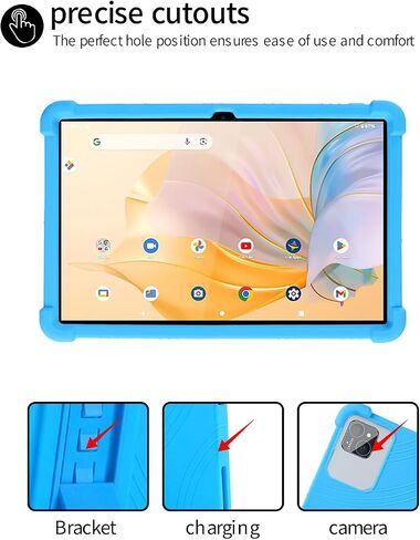 for PRITOM TAB11/PRITOM TAB12 10.1 inch Tablet Case,BOVUGAC Soft Silicone Adjustable Stand Shockproof Kids Friendly for PRITOM L10 10.1" Tablet(SkyBlue) in Saudi Arabia