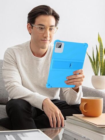 for PRITOM TAB11/PRITOM TAB12 10.1 inch Tablet Case,BOVUGAC Soft Silicone Adjustable Stand Shockproof Kids Friendly for PRITOM L10 10.1" Tablet(SkyBlue) in Saudi Arabia
