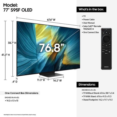 Samsung QN77S95F 77 inch Class OLED 4K S95F Vision AI Smart TV (2025) in Saudi Arabia