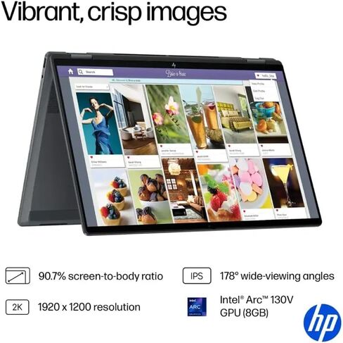 HP OmniBook X Flip 2-in-1 Copilot+ AI PC Laptop, 16" 2K Touchscreen, Intel Core Ultra 5 226V(>Ultra 7 155U), 16GB LPDDR5X, 1TB SSD, 5MP IR Webcam, Backlit KB, W/128GB PSD&Stylus, Win11 Home in Saudi Arabia