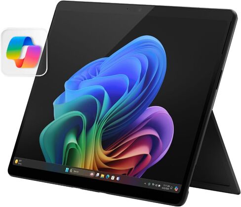 Microsoft Surface Pro 2-in-1 Laptop/Tablet (2024), Windows 11 Copilot+ PC, 13" Touchscreen OLED Display, Snapdragon X Elite (12 Core), 16GB RAM, 256GB Storage, Black, Amazon Exclusive (Renewed) in Saudi Arabia