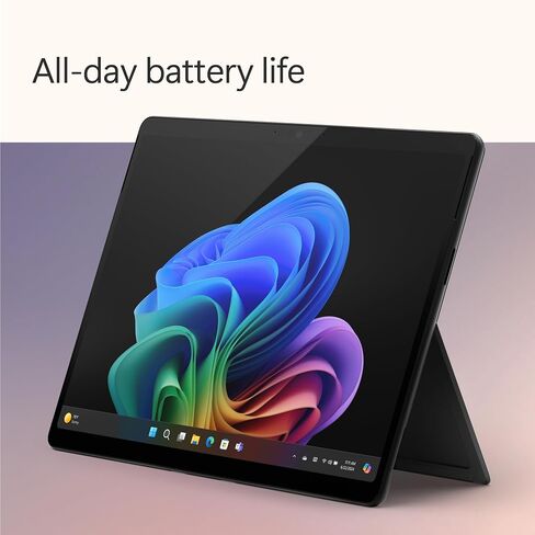Microsoft Surface Pro 2-in-1 Laptop/Tablet (2024), Windows 11 Copilot+ PC, 13" Touchscreen OLED Display, Snapdragon X Elite (12 Core), 16GB RAM, 256GB Storage, Black, Amazon Exclusive (Renewed) in Saudi Arabia
