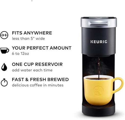 Keurig K-Mini Plus Single Severy Kup Pod Coffee Maker ، بحجم من 6 إلى 12 أوقية ، يخزن ما يصل إلى 9 قرون ، in Saudi Arabia