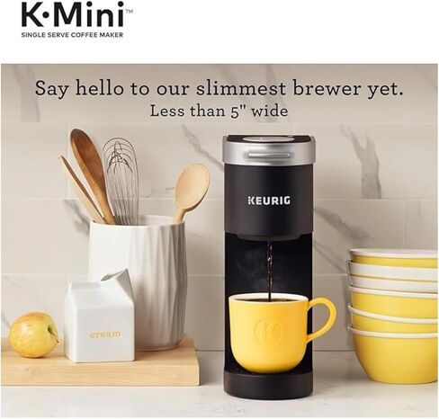 Keurig K-Mini Plus Single Severy Kup Pod Coffee Maker ، بحجم من 6 إلى 12 أوقية ، يخزن ما يصل إلى 9 قرون ، in Saudi Arabia