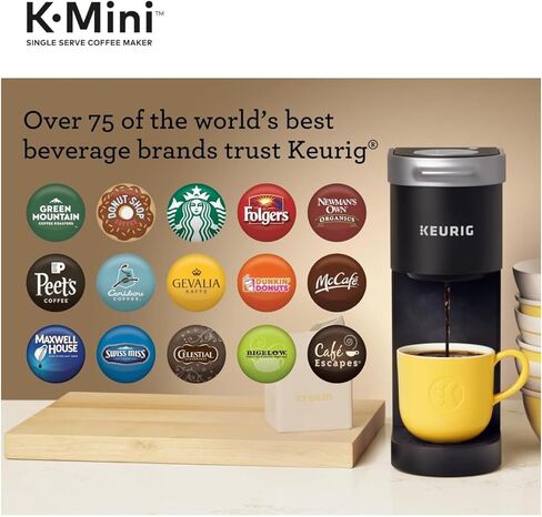 Keurig K-Mini Plus Single Severy Kup Pod Coffee Maker ، بحجم من 6 إلى 12 أوقية ، يخزن ما يصل إلى 9 قرون ، in Saudi Arabia
