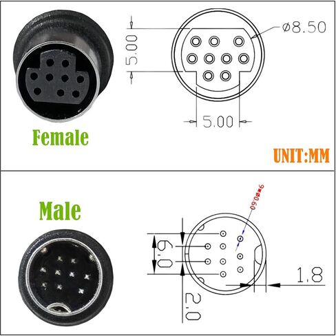 9 Needle 9pin S-Video Small DIN Adapter Extension Line Cable Straight/Elbow S Video 9p 9pins Small DIN Video Cable in Saudi Arabia