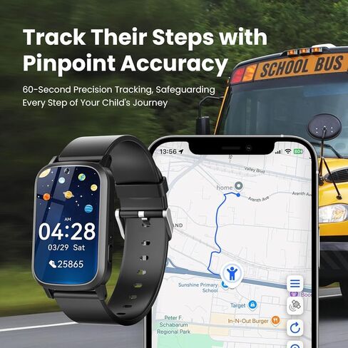 GPS Tracker for Kids لا يشاهد أي اشتراك ، وتتبع في الوقت الفعلي ، والرسائل الصوتية ذات الاتجاهين ، وتنبيهات الجيوفينس ، وسجل الرحلة ، ولا الإنترنت ، ولا ألعاب ، وعداد الخطى المدمج ، ومقاوم للماء in Kuwait