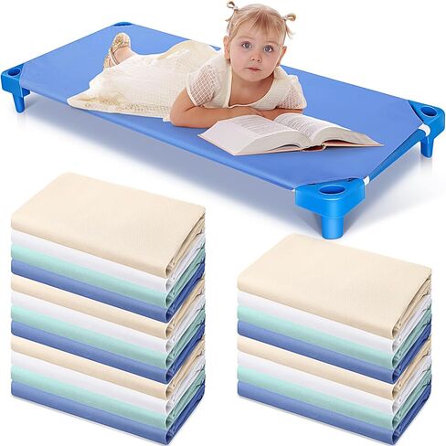 Daycare Cot Sheets for Toddler and Preschool Pure Cotton Breathable Fabric White Cot Sheets Standard Daycare Cot Bed Fitted Sheet for Boys and Girls, 51.18'' W x 23.62'' L (30 Pcs) in Saudi Arabia
