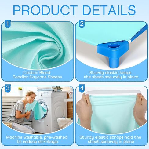 Daycare Cot Sheets for Toddler and Preschool Pure Cotton Breathable Fabric White Cot Sheets Standard Daycare Cot Bed Fitted Sheet for Boys and Girls, 51.18'' W x 23.62'' L (30 Pcs) in Saudi Arabia
