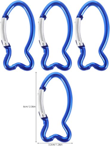BESPortble 10pcs مقاطع السمك carabiner ، أبازيم السمك من سبائك الألومنيوم-الربيع في الخارج متعدد الاستخدام in Saudi Arabia