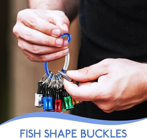 BESPortble 10pcs مقاطع السمك carabiner ، أبازيم السمك من سبائك الألومنيوم-الربيع في الخارج متعدد الاستخدام in Saudi Arabia