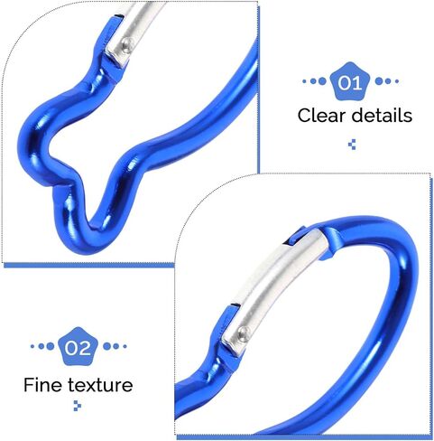 BESPortble 10pcs مقاطع السمك carabiner ، أبازيم السمك من سبائك الألومنيوم-الربيع في الخارج متعدد الاستخدام in Saudi Arabia
