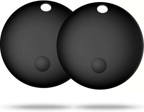 Pet Trackers, Item Locator Tags Works with Apple Find My (iOS Only) Mini GPS Tracker for Car, No Subscription, Item Finder for Key Luggage Backpack Pet Bike (Black-2pcs) in Saudi Arabia