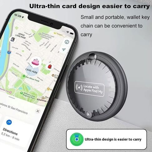 Pet Trackers, Item Locator Tags Works with Apple Find My (iOS Only) Mini GPS Tracker for Car, No Subscription, Item Finder for Key Luggage Backpack Pet Bike (Black-2pcs) in Saudi Arabia