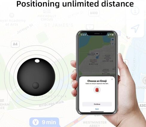 Pet Trackers, Item Locator Tags Works with Apple Find My (iOS Only) Mini GPS Tracker for Car, No Subscription, Item Finder for Key Luggage Backpack Pet Bike (Black-2pcs) in Saudi Arabia