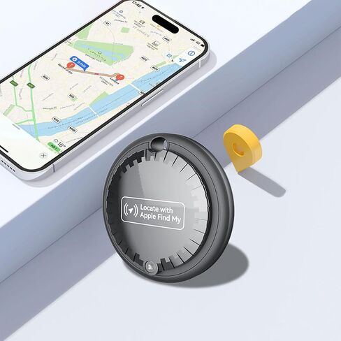 Pet Trackers, Item Locator Tags Works with Apple Find My (iOS Only) Mini GPS Tracker for Car, No Subscription, Item Finder for Key Luggage Backpack Pet Bike (Black-2pcs) in Saudi Arabia
