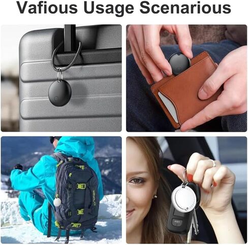 Pet Trackers, Item Locator Tags Works with Apple Find My (iOS Only) Mini GPS Tracker for Car, No Subscription, Item Finder for Key Luggage Backpack Pet Bike (Black-2pcs) in Saudi Arabia