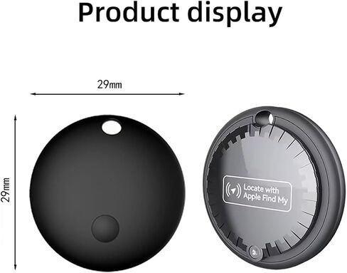 Pet Trackers, Item Locator Tags Works with Apple Find My (iOS Only) Mini GPS Tracker for Car, No Subscription, Item Finder for Key Luggage Backpack Pet Bike (Black-2pcs) in Saudi Arabia