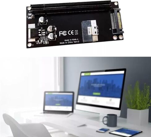 SFF-8654 8I إلى بطاقة تمديد PCIE 4.0 X16 مع بطاقة محول سطح مكتب SATA 15PIN PORTR in Kuwait
