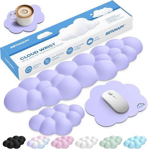 Cloud Wrist Rest Keyboard Cushion and Cloud Mouse Pad, Pink in Kuwait