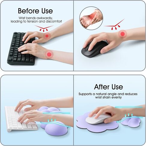 Cloud Wrist Rest Keyboard Cushion and Cloud Mouse Pad, Pink in Kuwait