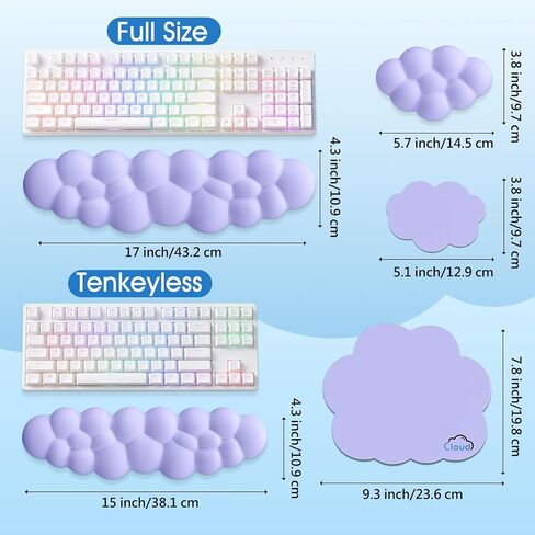 Cloud Wrist Rest Keyboard Cushion and Cloud Mouse Pad, Pink in Kuwait
