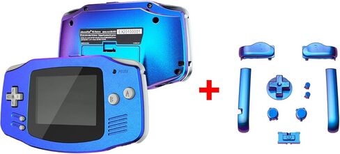IPS Ready Extremerate Charmealeon Purple Blue Resembension Cover Full Cover + Buttons for Gameboy Advance - متوافقة مع كل من IPS وشاشة LCD القياسية - Console و IPS غير مضمنة in Saudi Arabia
